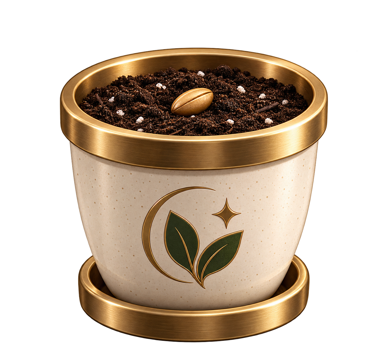 A small seedling just planted in a pot